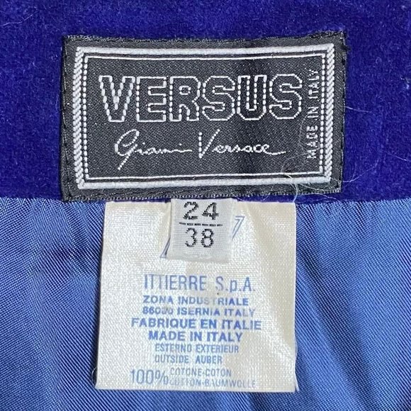 Vintage 80s VERSUS Gianni VERSACE Purple Velvet Baroque Print Pencil Skirt 38 XS - Picture 7 of 7